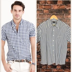 J. Crew Gingham Short Sleeve Button Down